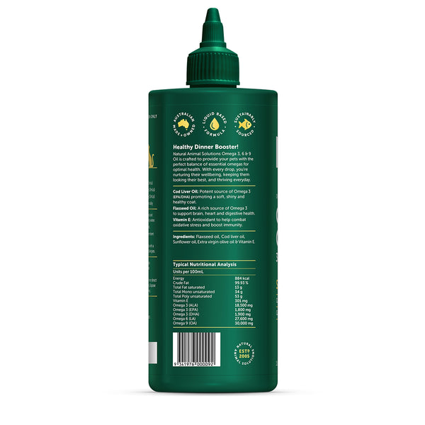 Natural Animal Solutions Omega Oil 3, 6 & 9 - Give Paws