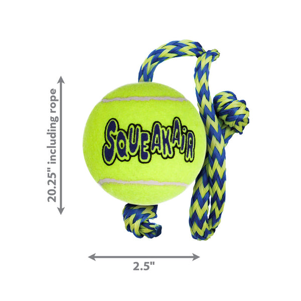 KONG SqueakAir Ball with Rope - Give Paws