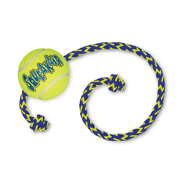 KONG SqueakAir Ball with Rope - Give Paws