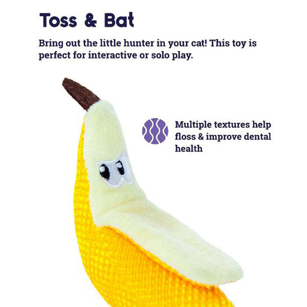 Outward Hound Dental Banana Cat Chew Toy - Give Paws
