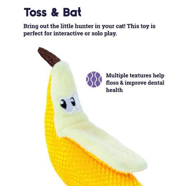 Outward Hound Dental Banana Cat Chew Toy - Give Paws