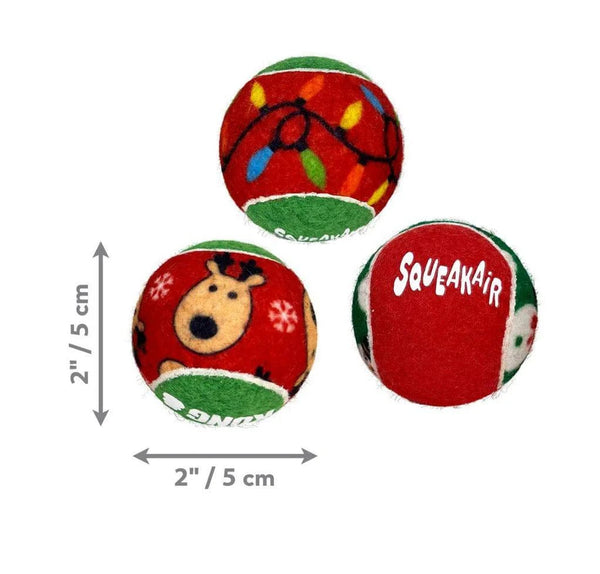KONG Christmas SqueakAir Balls - Give Paws