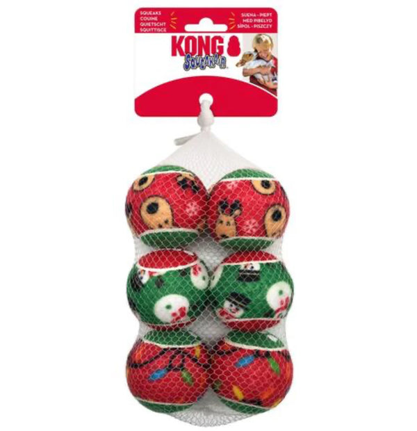 KONG Christmas SqueakAir Balls - Give Paws