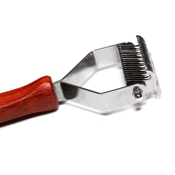 Herm Sprenger Wooden Handle Double Sided Deshedding Brush - Give Paws