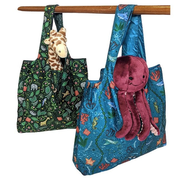 Large Tote Bag: Swimmers & Splashers - Give Paws