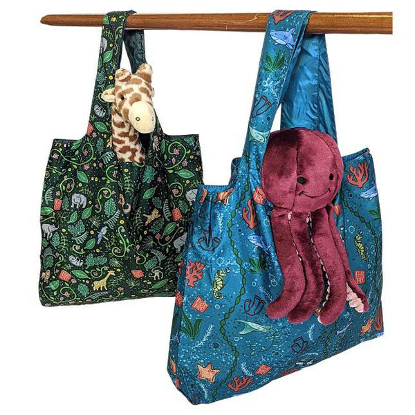 Large Tote Bag: Swimmers & Splashers - Give Paws