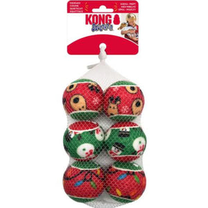 KONG Christmas SqueakAir Balls - Give Paws