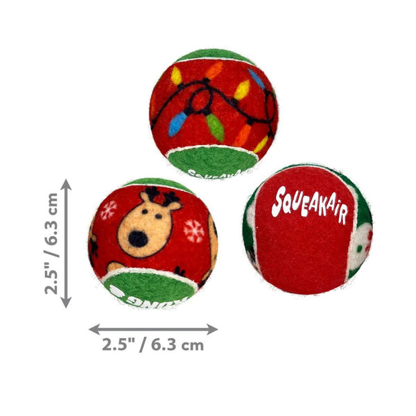 KONG Christmas SqueakAir Balls - Give Paws