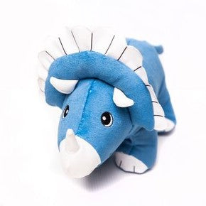 Sustainapaws Triceratops 100% Recycled Plastic Double Layered Plush Dog Toy - Give Paws