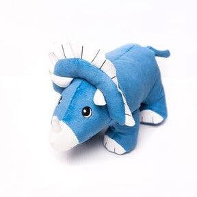Sustainapaws Triceratops 100% Recycled Plastic Double Layered Plush Dog Toy - Give Paws