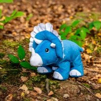 Sustainapaws Triceratops 100% Recycled Plastic Double Layered Plush Dog Toy - Give Paws
