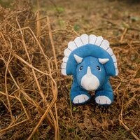 Sustainapaws Triceratops 100% Recycled Plastic Double Layered Plush Dog Toy - Give Paws