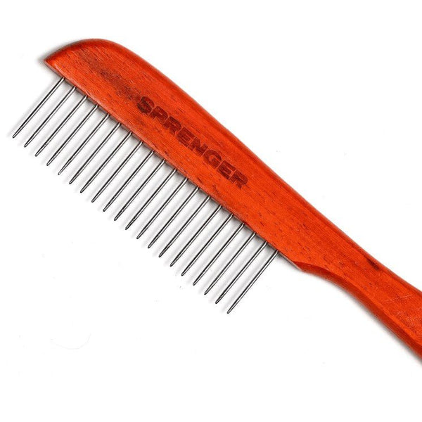 Herm Sprenger Wooden Handle Comb, Slim Handle - Give Paws