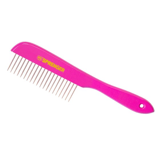 Herm Sprenger Wooden Handle Comb, Special Edition, Pink - Give Paws