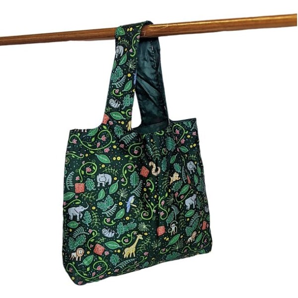 Large Tote Bag: Jungle Gems - Give Paws