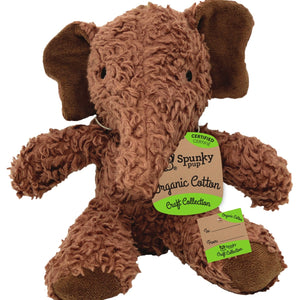 Organic Cotton Elephant – Brown - Give Paws