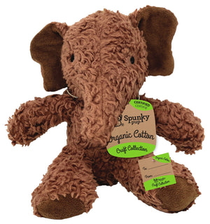Organic Cotton Elephant – Brown - Give Paws